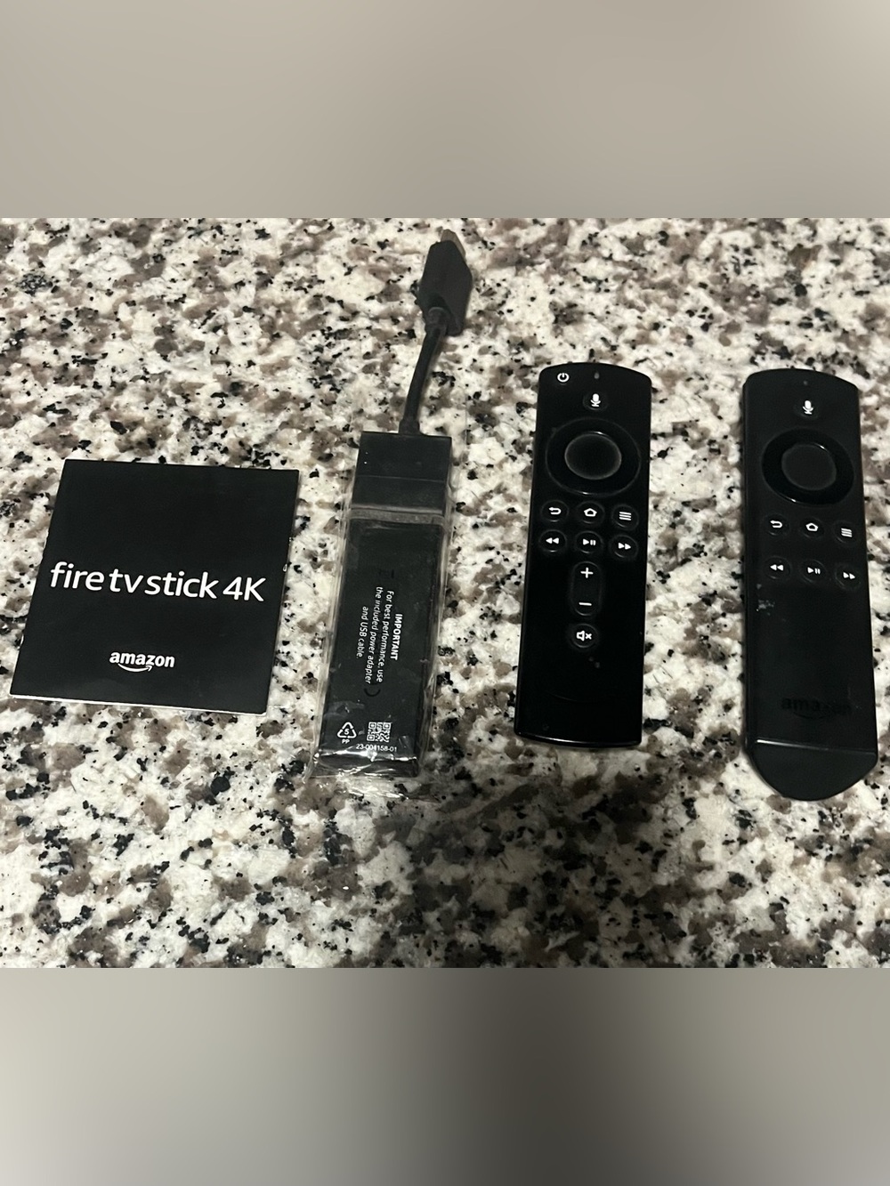 4K Streaming Stick Remote and USB Power Adapter - Black